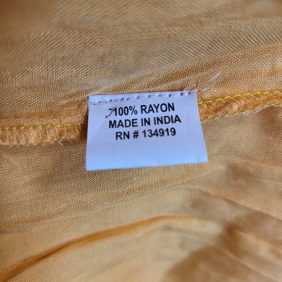 Anandas Collection Boho Floral Tassled Yellow Tank Dress Embroidered Womens XL - Picture 9 of 9